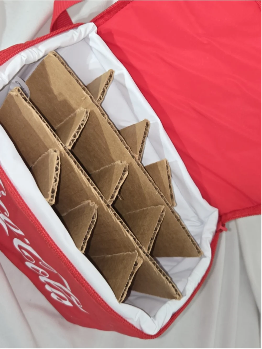 Coca Cola Insulated Tote Cooler Bag Six Pack w/ 6 Coke Anchor Hocking Glasses